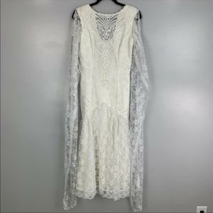 Mermaid Wedding Dress with Cape Sleeves